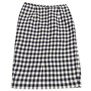Rena Rowan for Saville Black White Gingham Skirt Size 8 USA Stain